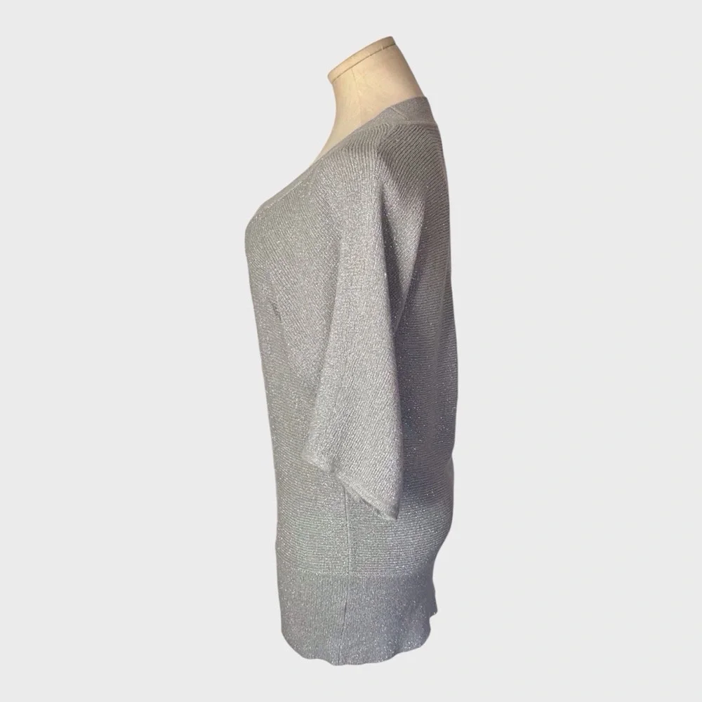 White House Black Market Metallic Scoop Neck Tunic‎ Sweater